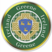 Greene Shield & Celtic Cross Personalisiert Aufkleber (Vorderseite)