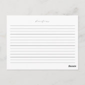 Greenerals Florals Gray Brautparty Rezept Karte (Rückseite)