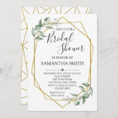 Greenergold Brautparty Minimalistisch Hochzeit Einladung (Vorne/Hinten)