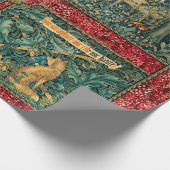 GREENERIE, WALDTIERE, LION, FOX, PHEASANT, HUNDE GESCHENKPAPIER (Ecke)