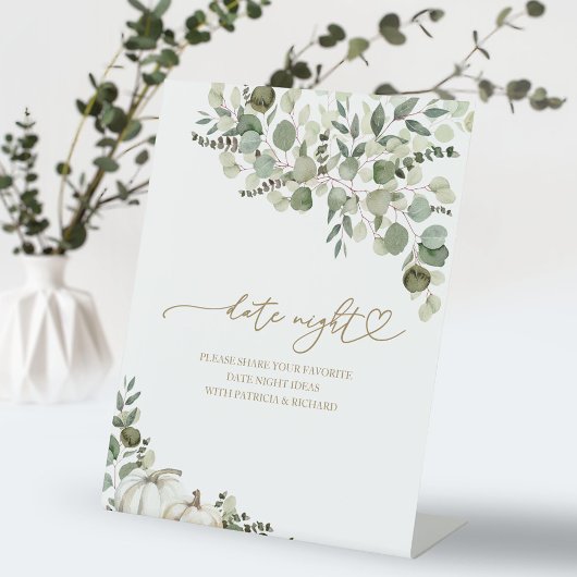 Greenerity Fall Brautparty Date Night Jar Sign Sockelschild