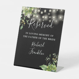 Greenerlicht Lights Black Memory Reserviert Hochze Sockelschild