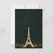 Greenerry Starry Gold Eiffel Tower Paris Crystals Einladung (Vorderseite)