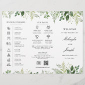 Greenery01 Trifold Wedding Program Flyer (Vorne)