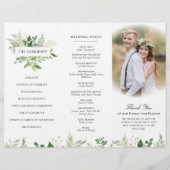 Greenery01 Trifold Wedding Program Flyer (Hinten)