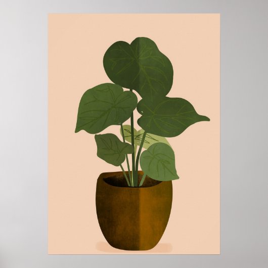 Greenery 2 Simple Boho Drawings Boho Chic Aestheti Poster (Vorne)