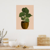 Greenery 2 Simple Boho Drawings Boho Chic Aestheti Poster (Küche)