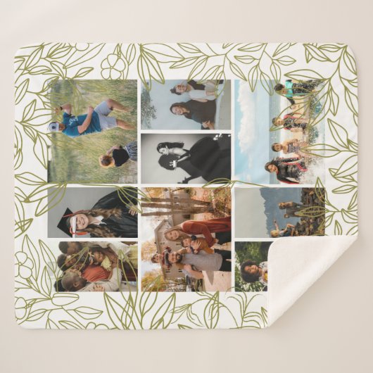 Greenery 9 Photo Collage Personalized  Sherpadecke (Vorderseite (Horizontal))