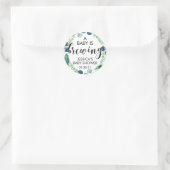 Greenery A Baby Brewing Coffee Baby Shower Runder Aufkleber (Tasche)