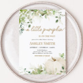 Greenery A Little Pumpkin Baby Shower Einladung