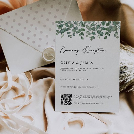 Greenery Abend Empfang mit QR Code uAwg Einladung