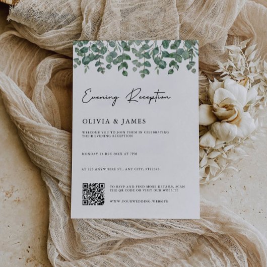 Greenery Abend Empfang mit QR Code uAwg Einladung