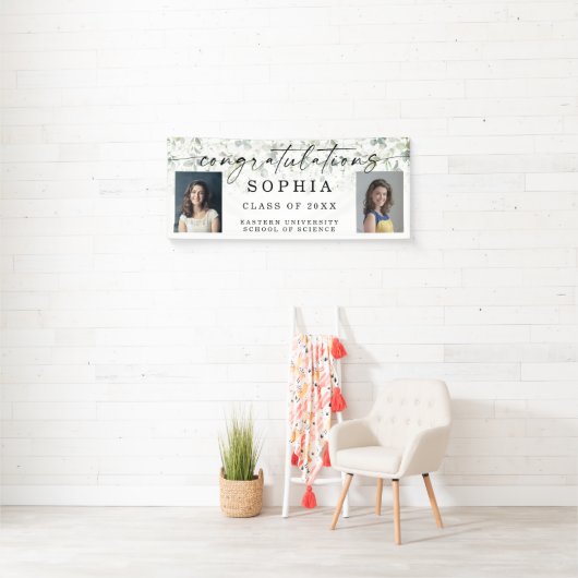 Greenery Abschluss Foto Herzlichen Glückwunsch Ban Banner (Insitu)