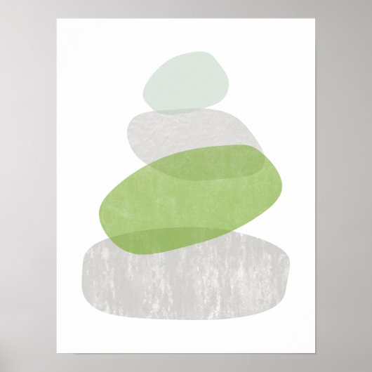 Greenery abstract distressed poster print (Vorne)