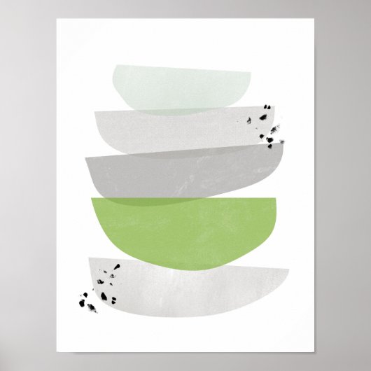 greenery abstract, minimalist poster print (Vorne)