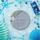 Greenery and Dusty Blue Wedding Pappteller (Party)