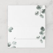 Greenery and Eucalyptus Scripted Platzkarte (Außenseite Aufgefaltet)