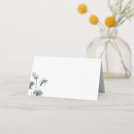 Greenery and Eucalyptus Scripted Platzkarte (Rückseite)