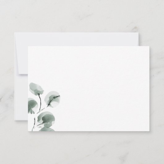Greenery and Eucalyptus Scripted RSVP (Rückseite)