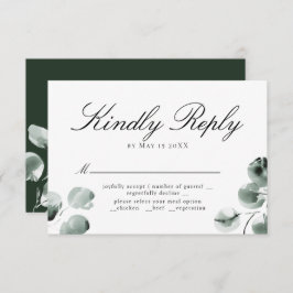 Greenery and Eucalyptus Scripted RSVP Green