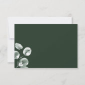 Greenery and Eucalyptus Scripted RSVP Green Karte (Rückseite)