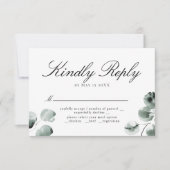 Greenery and Eucalyptus Scripted RSVP Karte (Vorderseite)