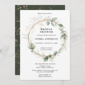 Greenery and Gold Bridal Shower Invitation Einladung (Vorne/Hinten)