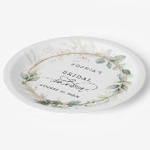 Greenery and Gold Bridal Shower Pappteller (Schrägansicht)