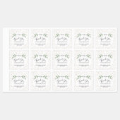 Greenery and Gold Confetti Wedding Vielen Dank Etiketten (Blatt)