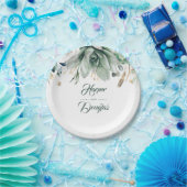 Greenery and Gold Elegante Garden Wedding Pappteller (Party)