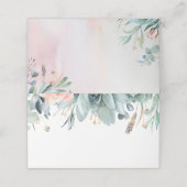 Greenery and Gold Elegante Garden Wedding Platzkarte (Außenseite Aufgefaltet)