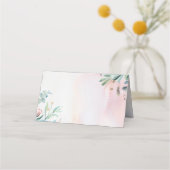 Greenery and Gold Elegante Garden Wedding Platzkarte (Rückseite)