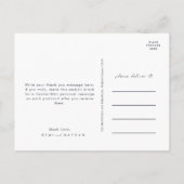 Greenery and Gold Leaf Script Wedding Vielen Dank Postkarte (Rückseite)
