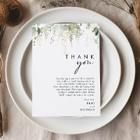 Greenery and Gold Leaf Vielen Dank Empfang Card