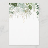 Greenery and Gold Leaf Wedding Advice Card Hinweiskarte (Rückseite)