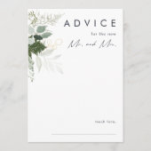 Greenery and Gold Leaf Wedding Advice Card Hinweiskarte (Vorderseite)