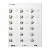 Greenery and Gold Leaf Wedding RSVP-Adresse Adressaufkleber (Vorne)