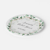 Greenery and Gold Textures Brautparty | Hochzeit Pappteller (Schrägansicht)