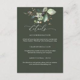 Greenery and Gold Wedding Details Card Begleitkarte