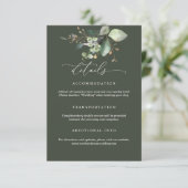 Greenery and Gold Wedding Details Card Begleitkarte (Stehend Vorderseite)