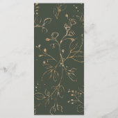 Greenery and Gold Wedding Flat Menu Menükarte (Rückseite)