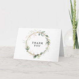 Greenery and Gold Wedding Folded Thank You Dankeskarte