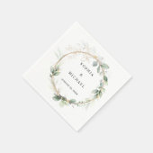 Greenery and Gold Wedding Napkins Serviette (Ecke)