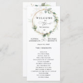 Greenery and Gold Wedding Program Programm (Vorne/Hinten)
