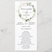 Greenery and Gold Wedding Program Programm (Vorderseite)