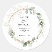 Greenery and Gold Wedding Sticker (Vorderseite)