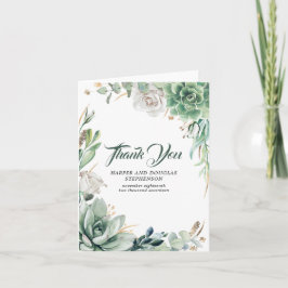 Greenery and Gold Wedding Vielen Dank Dankeskarte