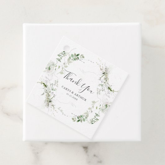 Greenery and Sketch Wedding Vielen Dank Geschenkanhänger (Beispiel)
