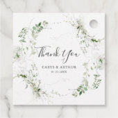 Greenery and Sketch Wedding Vielen Dank Geschenkanhänger (Rückseite)