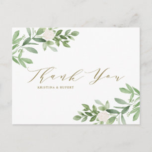 Greenery and White Blume - Goldene Hochzeit Vielen Postkarte